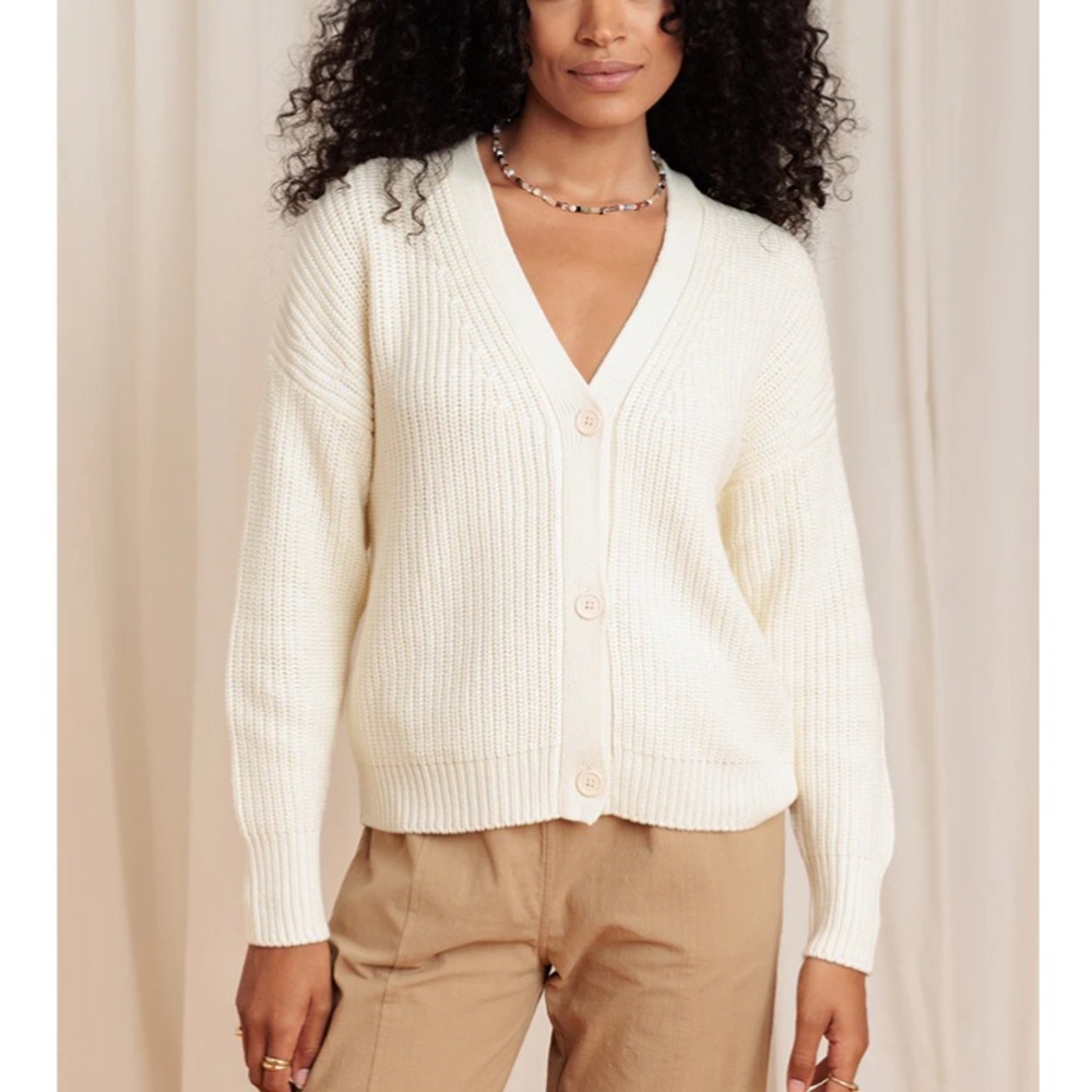 Tradlands Shelter Cotton Cardigan in Birch